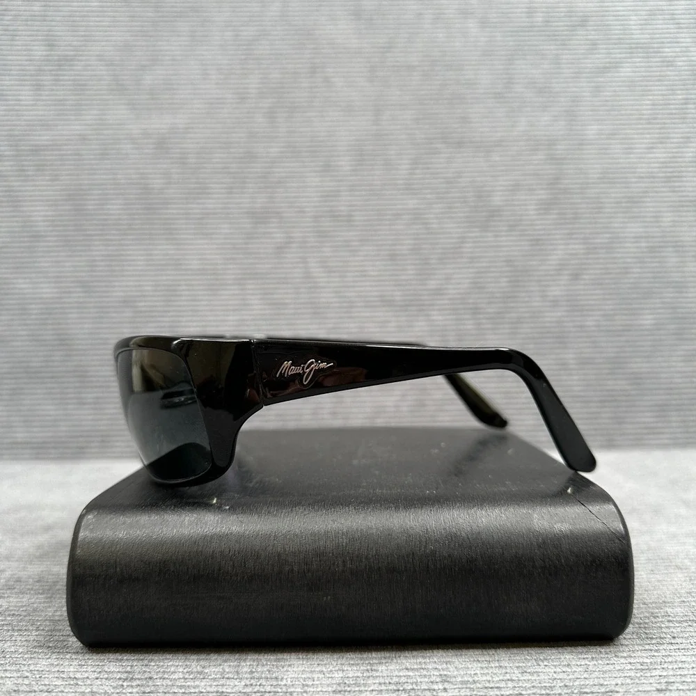 Maui Jim Peahi MJ 202-02 Black Wrap Sunglasses Italy 65-19-120